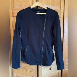 Athleta Black Moto Jacket Asymmetrical Full Zip Long Sleeve Women's Size L